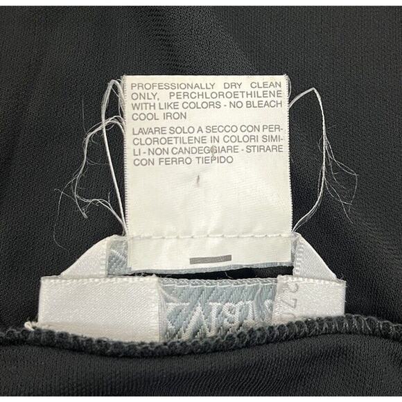 Max Mara Black Semi-Sheer Jersey Shift Dress Long Sleeve Size Medium Italy - Picture 7 of 8